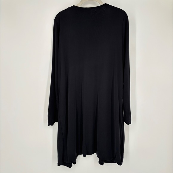 Wolford Black Long Sleeve Open Front Cardigan Sz L Pockets Travel Oversized - Picture 5 of 12